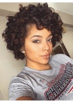 Cute Short Curly African American Wigs 