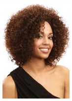 Top-rated Short Curly Brown No Bang African American Lace Wigs for Women 10 Inch 
