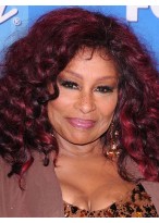 Stunning Medium Curly Red African American Lace Wigs 
